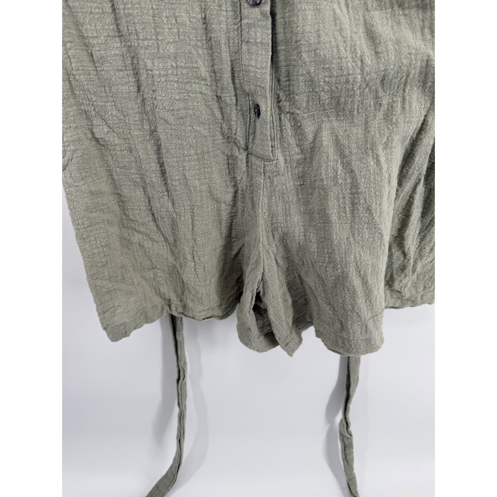 Vici Collared Button Front Utility Romper Olive G… - image 5